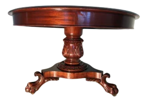 Antique Empire Style Round Pedestal Center Table