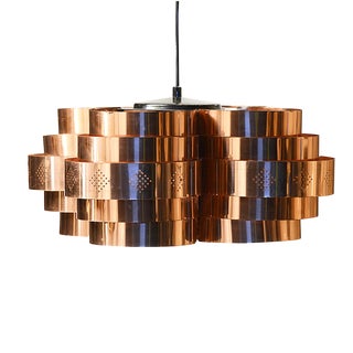 Werner Shou Copper Pendant Light P64 for Coronell Electro. Denmark 1970s For Sale