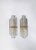 Elegant pair of vintage wall sconces by honsel leuchten, featuring substantial clear faceted glass elements mounted on...