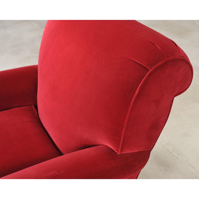 Ralph Lauren London Club Lounge Chair in Italian Red Velvet For Sale - Image 10 of 18