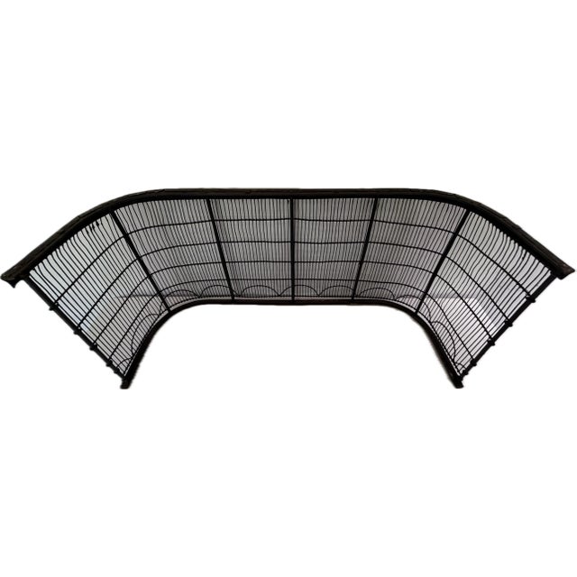 Metal Vintage Hand-Forged Wrought Iron & Brass Fireplace Fender, Mid-Century English Style, 34” Wide For Sale - Image 7 of 8