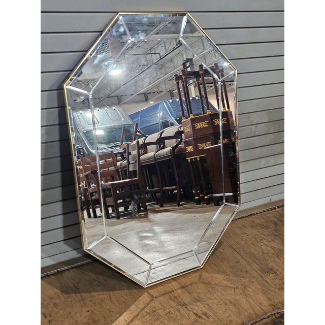 Late 20th Century Late 20th Century La Barge Large Beveled Oblong Octagonal Mirrors For Sale - Image 5 of 8