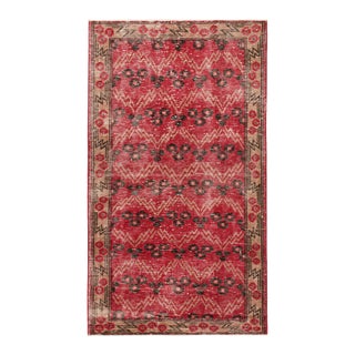 Vintage Zeki Müren Runner in Red With Geometric Patterns From Rug & Kilim For Sale