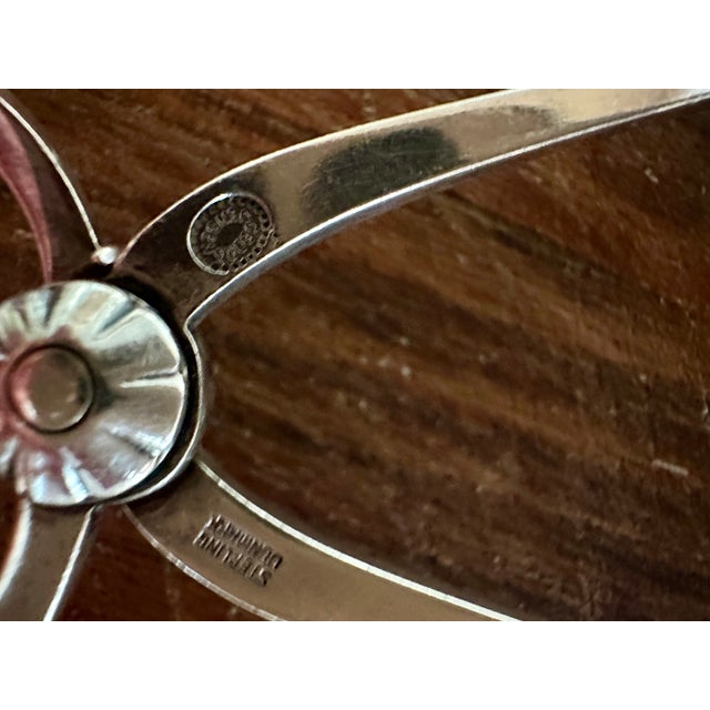 Mid-Century Modern Mid 20th Century Attributed to Georg Jensen Sterling Silver Acorn Pattern Sugar Tongs - a Pair For Sale - Image 3 of 3