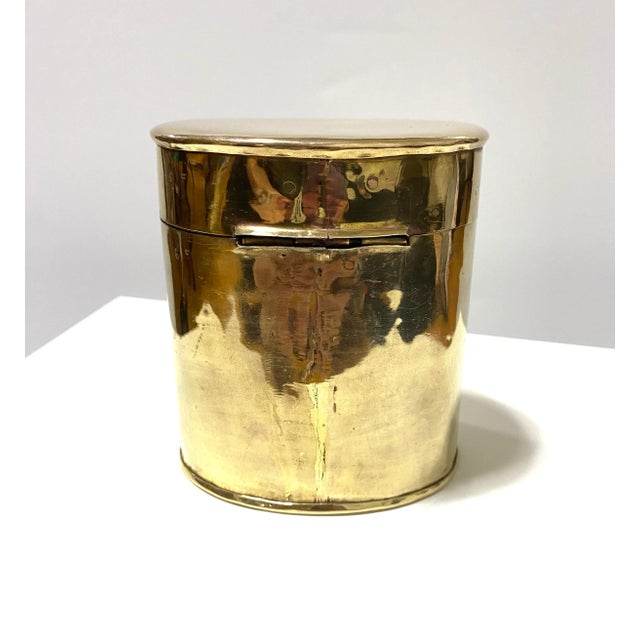 1960s 1960s Brass Tobacco Jar – Vintage Lidded Brass Container For Sale - Image 5 of 8