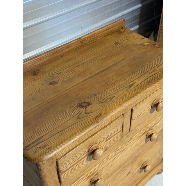 Brown Antique Pine Two Over Two Drawers - Chest of Drawers With Lip From England For Sale - Image 8 of 18