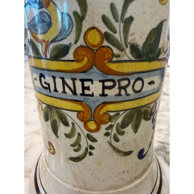 Rustic European Italian,Majolica,Hand Painted,Lidded Canister,Jar For Sale - Image 3 of 4