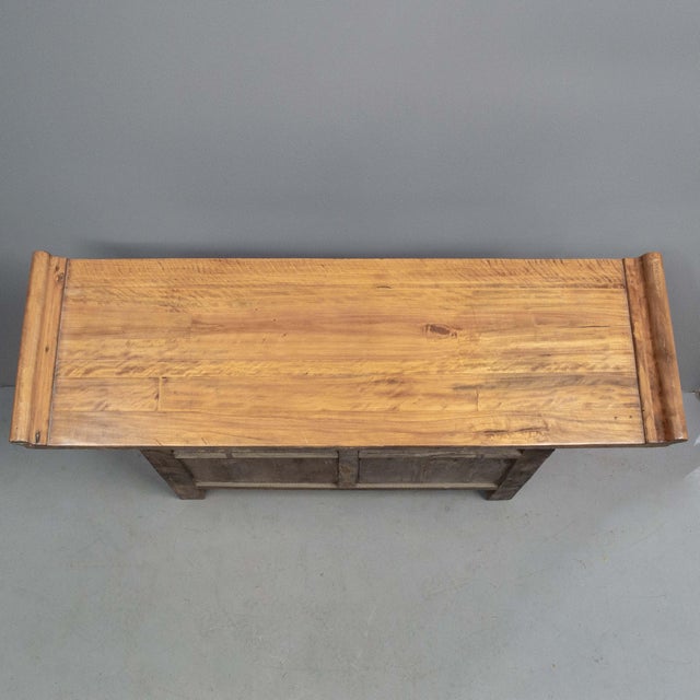 Late 20th Century Chinese Elm & Mixed Hardwood Console / Sideboard For Sale - Image 12 of 14