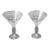 Royal Doulton Martini Crystal Etched Glasses Set of 2 Vintage Cocktail Barware For Sale