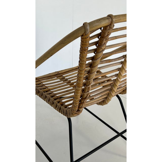 Vintage Wicker Rattan Chair, 1960s For Sale - Image 4 of 9