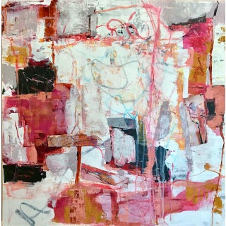 "Unwrapped" Contemporary Abstract Expressionist Mixed-Media Painting For Sale