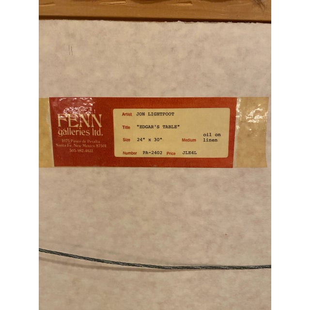 Textile Jon Lightfoot “Edgar’s Table” Original Still Life Oil Painting on Linen For Sale - Image 7 of 10