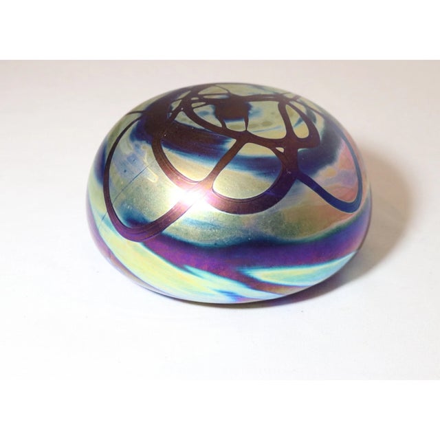 Up for sale is a wonderful vintage hand blown studio art glass paperweight made by Gary Levy. It is done with an exquisite...