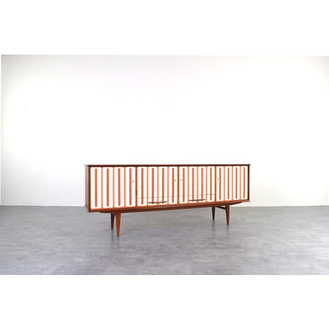 Contemporary Mid-Century Modern Hand-Painted Teak Sideboard, 1960s For Sale - Image 3 of 17