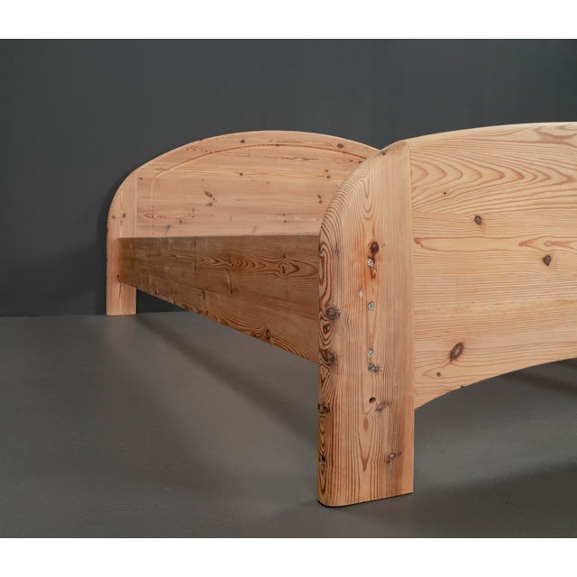 Vintage Swedish Double Bed in Pinewood, 1970s For Sale - Image 11 of 16