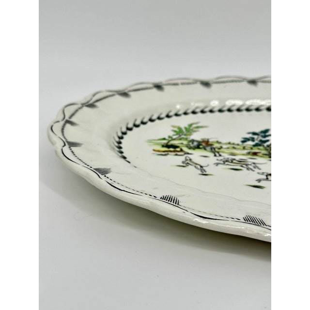 Antique Booth's "Liverpool Hunt" 16" Oval Serving Platter For Sale - Image 11 of 11
