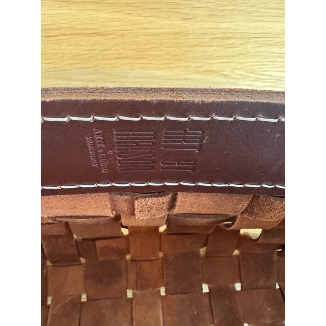 Contemporary Arte & Cuoio “Intrecci” Woven Leather Storage Basket For Sale In New York - Image 6 of 10