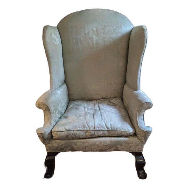 Large Georgian Wingback Armchair, English or Irish For Sale