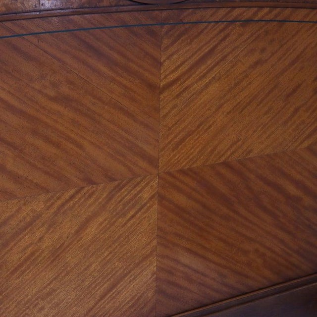 Antique Neoclassical Satinwood Double Bed With Hand Painted Swags C1930 For Sale - Image 13 of 15