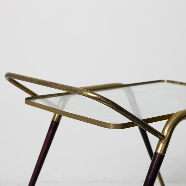 Brass and Glass Bar Trolley For Sale - Image 3 of 7