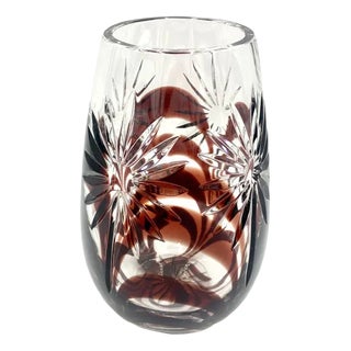 Polish Crystal Vase from Julia Glassworks, 1960s For Sale