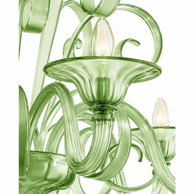 Venetian Green Murano Glass Chandelier by Simoeng for Simoeng For Sale - Image 4 of 5