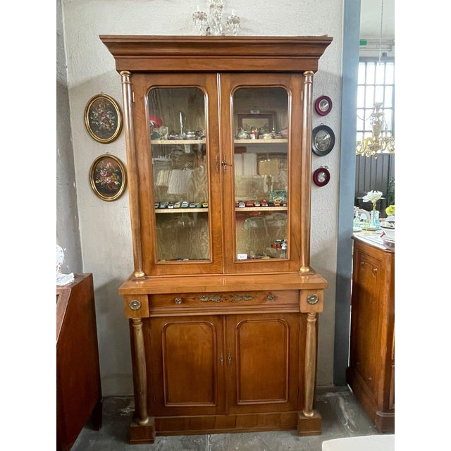 Vintage Empire-Style Display Cabinet in Wood with Bronze Decorations, 1960s For Sale - Image 15 of 17