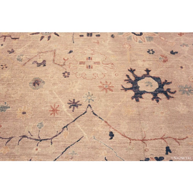 Modern Contemporary Turkish Oushak Design Floral Area Rug For Sale In New York - Image 6 of 6