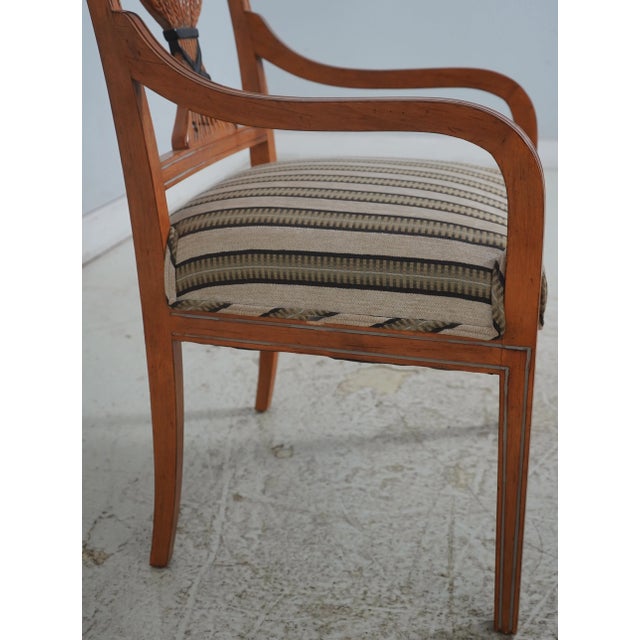 Set of 6 Wheat Carved Back Neoclassical Dining Room Chairs For Sale - Image 9 of 18