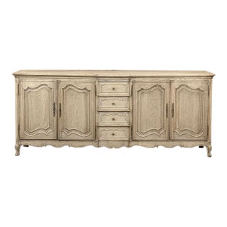 Grand Antique Country French Louis XV Buffet in Stripped Oak For Sale
