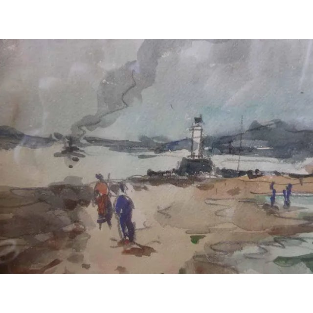 Watercolor ''The Lighthouse Of Honfleur'' signed Lavoine and dated 46. I have official proof of authenticity such as...