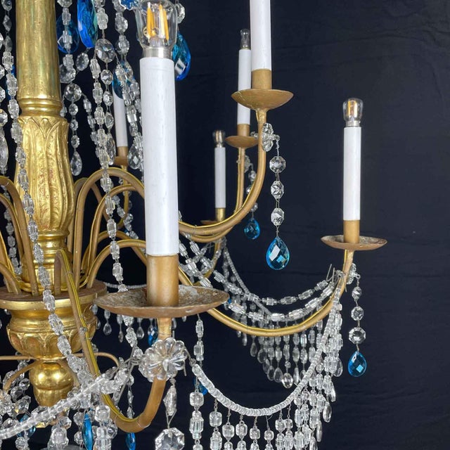 Metal Genoese Empire Gilt 12-Light Chandelier For Sale - Image 7 of 12