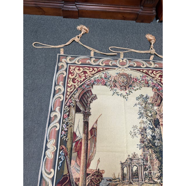 Arazzo Hanging Tapestry With Golden Rope Coils, Set For Sale - Image 10 of 12