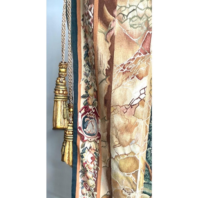 Tan Vintage “Chateau Bellevue” Tapestry From Tenture Des Maisons Royals For Sale - Image 8 of 14