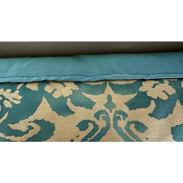 Pair of Fortuny Style Textile Pillows With Blue Silk Backs For Sale In Los Angeles - Image 6 of 8