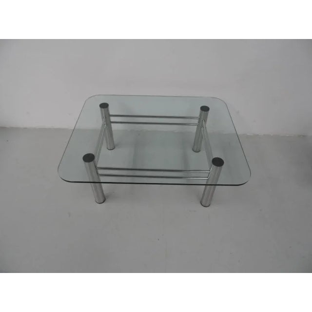 Vintage Chrome with Glass Coffee Table, 1970s For Sale - Image 6 of 7
