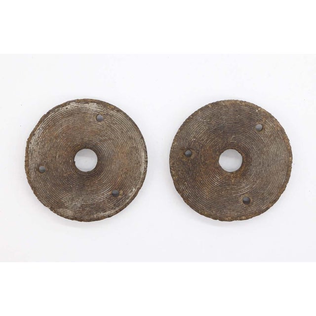 Early 20th Century Pair of Carved Wood Radial 2 In. Door Rosettes For Sale - Image 5 of 5