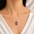 Traditional Late 20th Century 14K Pink Rose Gold Diamond Amethyst Filigree Pendant Necklace For Sale - Image 3 of 3