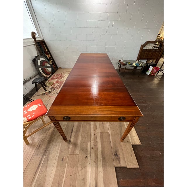 Brown Mid Century Saginaw Furniture Hideaway Extendable Dining Table For Sale - Image 8 of 12