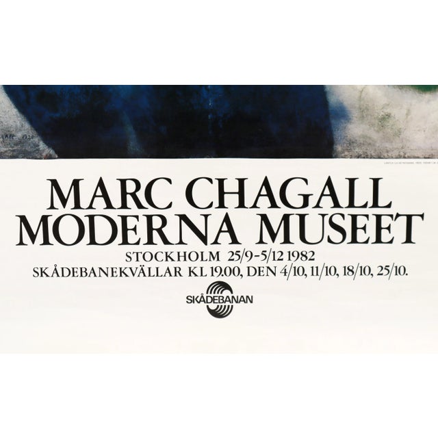 Marc Chagall 1982 Swedish Exhibition Poster, Moderna Musset, Marc Chagall For Sale - Image 4 of 6