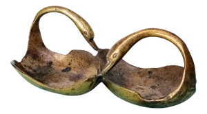 Vintage Double Swan Brass Dish Hollywood Regency