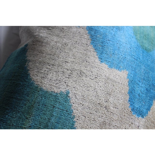 Textile Contemporary Velvet Ikat Bohemian Throw Pillow For Sale - Image 7 of 11