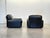 Mid-Century Modern Piumotto Armchairs in Black Leather by Arrigo Arrigoni for Busnelli, 1970s, Set of 2 For Sale - Image 3 of 15