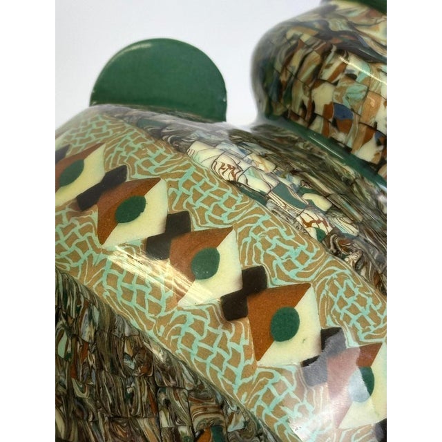 Art Deco Mixed Earth Mosaic Vase by Jean Gerbino Vallauris, France, 1955 For Sale - Image 6 of 10