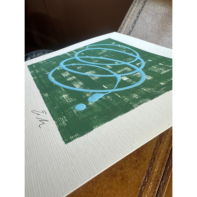 2020s Erin Simon Original “Imperfection” (In Green With Blue) Abstract Acrylic Painting For Sale - Image 5 of 8