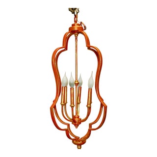 Tango and Gold Quatrefoil Chandelier For Sale