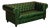 Chesterfield Style Green Leather Sofa For Sale