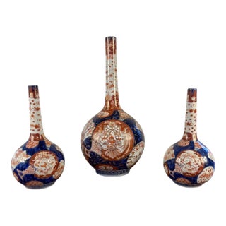 Antique Japanese Imari Shaped Vases, 1900, Set of 3 For Sale