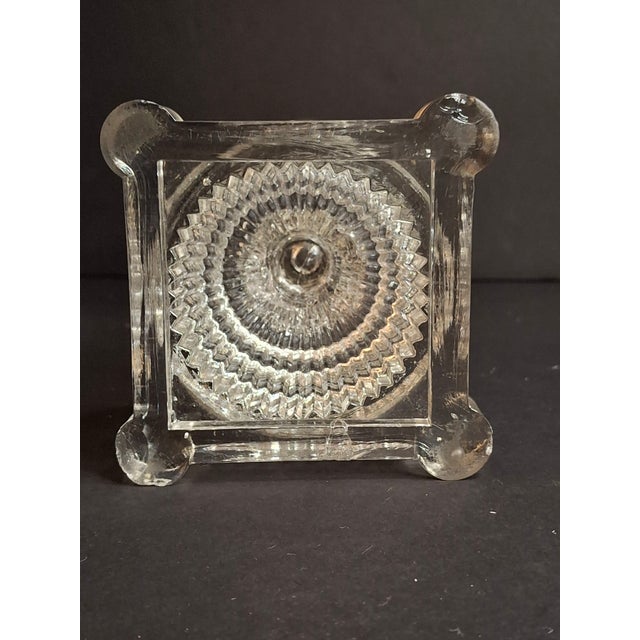 Rare Antique Boston & Sandwich Engraved Glass Whale Oil Lamp "Patent" Cork Burner c.1835 For Sale - Image 16 of 18