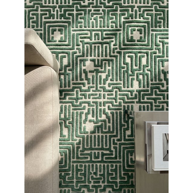 Not Yet Made - Made To Order Theseus Hand-Tufted Maze Rug, Boxwood Green, 8x10 For Sale - Image 5 of 6